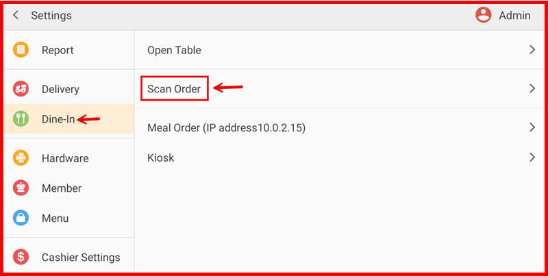 Scan Order settings path